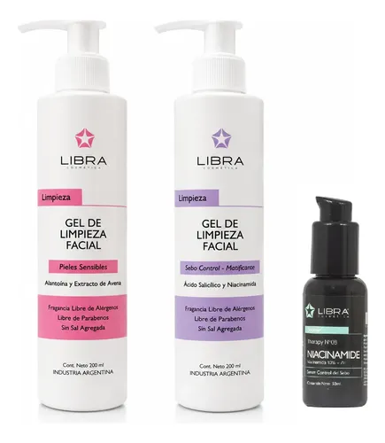 Pack Gel Sebo Control + Sensible + Booster Niacinamida