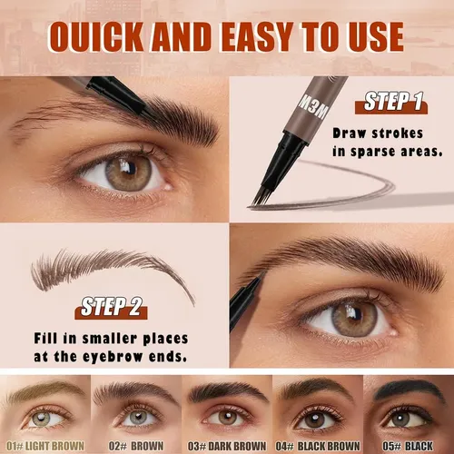 Lápiz De Cejas Con Múltiples Puntas Linble #1 Marrón