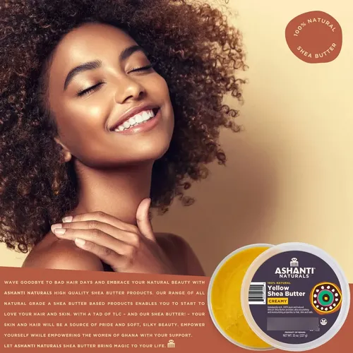 Manteca De Karité Amarilla Cruda Ashanti Naturals 450 Ml Sin