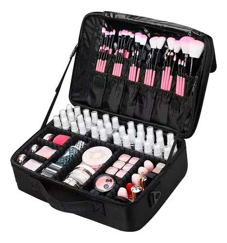 Organizador Porta Maquillaje Viaje Con Divisores Premium