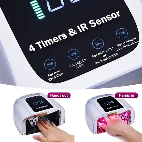 Lámpara Uv Recargable Plata Profesional 96w Portátil