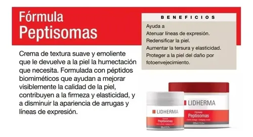 Peptisomas Crema Antiage Flacidez Arrugas Lidherma 50g