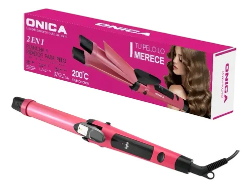Planchita Y Buclera 2 En 1 Rizador/plancha Pelo Ceramica Color Futsia