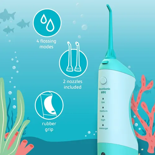 Hilo Dental Acuático Aquasonic Para Niños A Partir De 6 Años Azul
