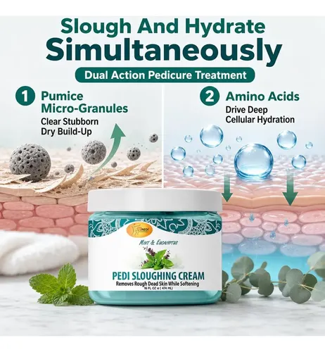 Spa Redi Crema Exfoliante Para Pies 16 Oz Con Piedra Pómez