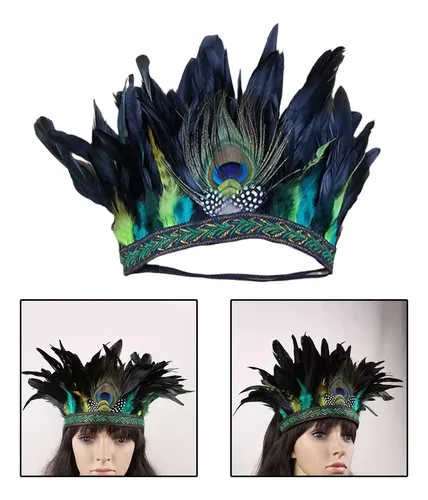 Fascinator De Plumas Accesorios Diadema Para Niños Verde