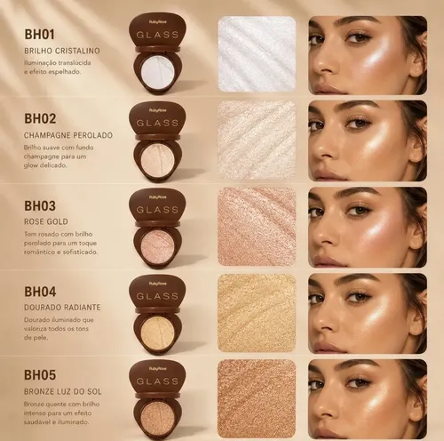 Iluminador Compacto Satinado Alta Pigmentacion Ruby Rose
