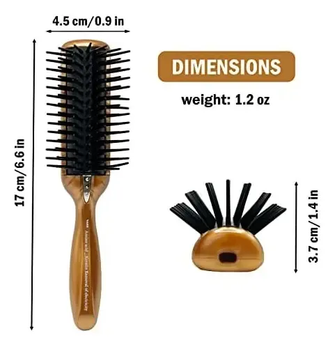 Cepillo Antiestático Para Secador De Pelo, Cepillo De Viaje Marrón.