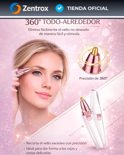 Depilador Facial Vello Corporal Luz Recargable 2 En 1 Mujer