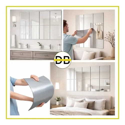 Pack X2 Espejos Rectangulares Acrílicos Autoadhesivos 30×40