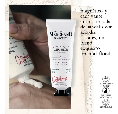 Marchand D Aromes Crema De Manos Santal Y Violeta X 80ml