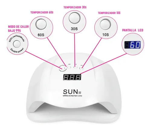Cabina De Uñas Led Uv Con Base Desmontable 80w