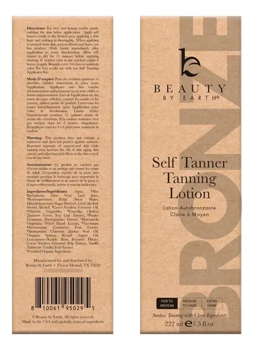 Kit Autobronceador Beauty By Earth Con Ingredientes Orgánico