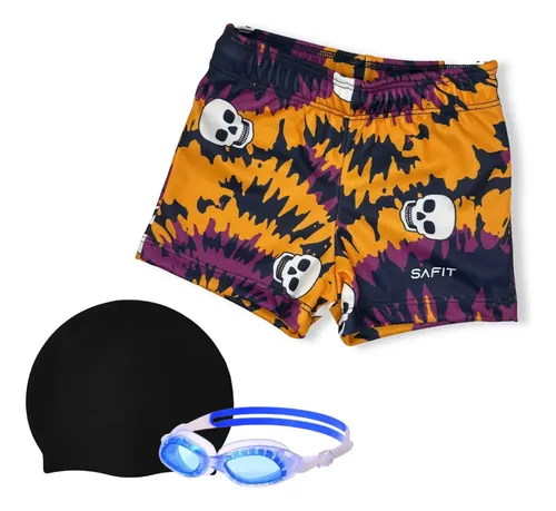 Combo Malla Short Natacion + Antiparras + Gorro Silicona