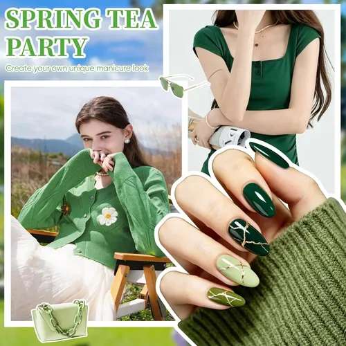 Kit Gel Uñas 30 Colores Uv Tips Almendra Base Top Coat