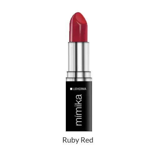 Labial Mímika Lipstick Hidratante Con Hialurónico Lidherma Acabado Mate Color Ruby Red