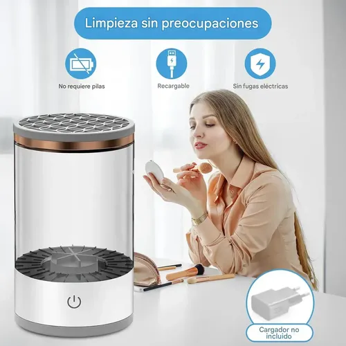 Limpiador Brochas X2 Electrico Recipiente Maquillaje Usb Veoquiero