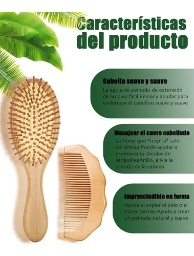 Paquete De 2 Cepillos De Madera For El Cabello