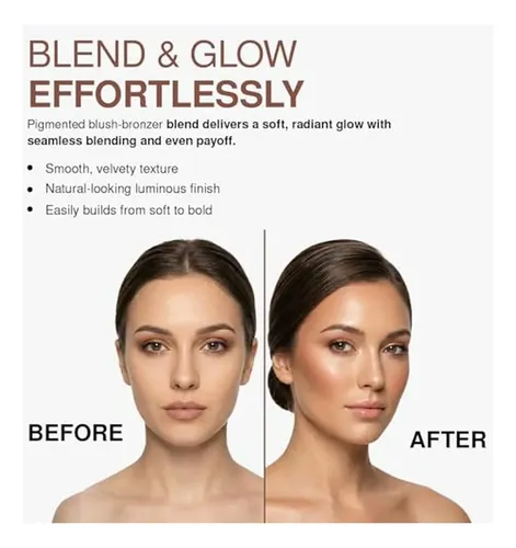 Colorete Y Bronceador En Polvo Palladio 2 En 1 Con Forma De