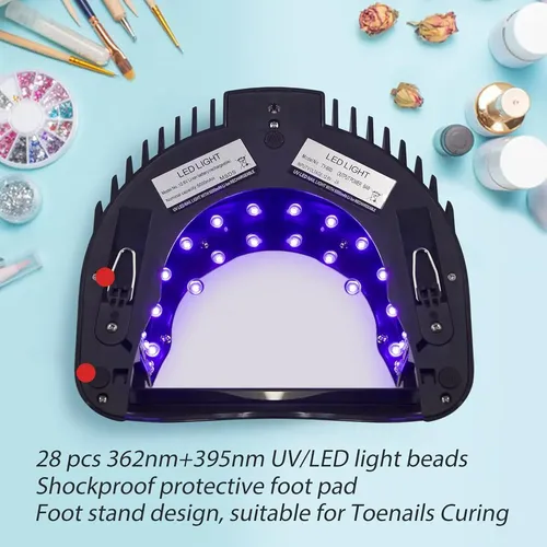 Lámpara Uv Led Recargable 64w Negra Para Uñas