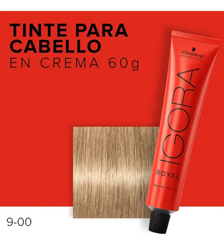 Tinte Para Cabello En Crema Igora Royal Profesional 60g 9-00 Rubio Muy Claro Natural Intenso