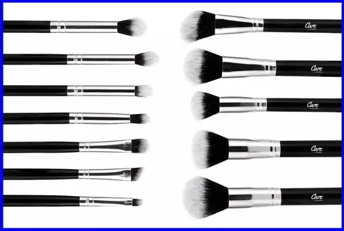 Set De Brochas Maquillaje Profesional Alta Gama + Estuche Negro