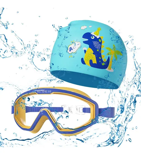 De Natación Para Niños, Gorro De Azul Amarillo