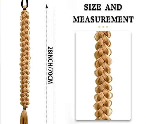Extensiones Trenzadas Cola Alta Cabello Sintético Accesorio