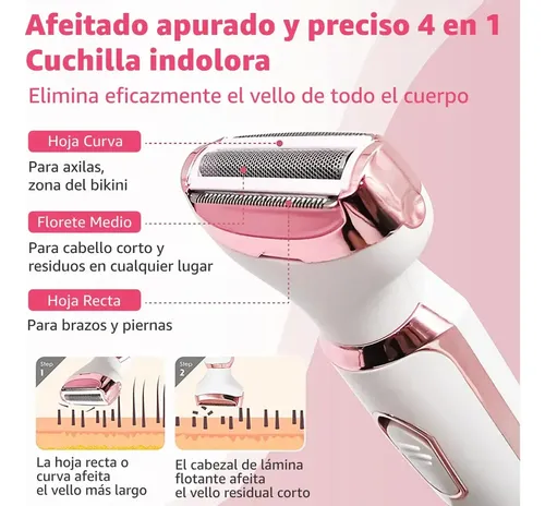 Depiladora Eléctrica 5 en 1 para Mujer con 5 Cabezales y Pantalla LED