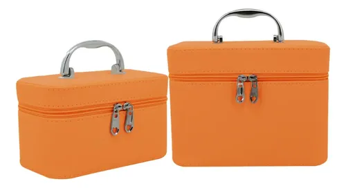 Organizador Porta Cosmeticos Accesorios Espejo Maquillaje Color Camel