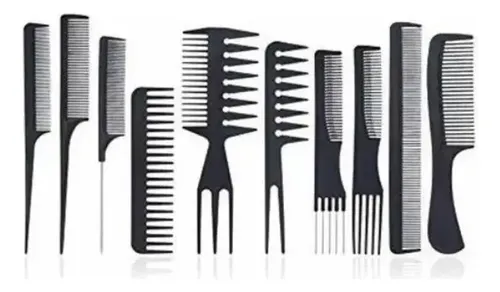 Set De 10 Pinzas Para El Cabello, Peines Profesionales, Barb