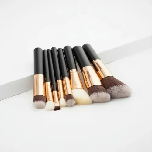 Set de Brochas para Maquillaje Love & Home, con 8 Pinceles Profesionales para Rostro y Ojos