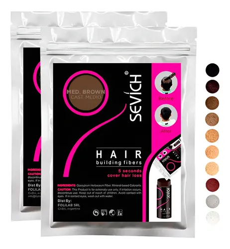 Recarga Sevich 50g Fibras Capilares Med Brown Castaño Medio