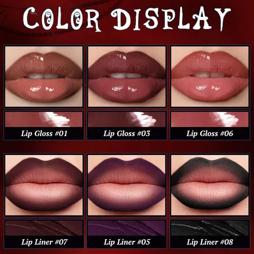 Juego De Delineador De Labios, Color Morado