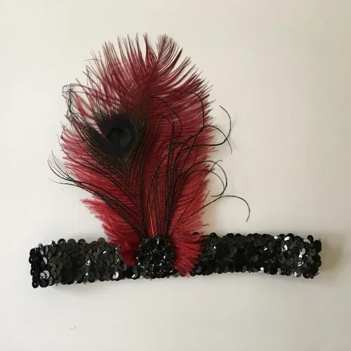 Diadema De Vino Con Lentejuelas De Cristal De Los Años 20, M