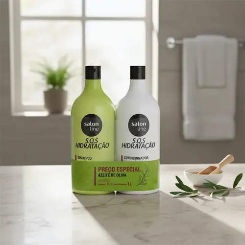 Kit Shampoo+acondicionador Aceite De Oliva De 1 L Salon Line