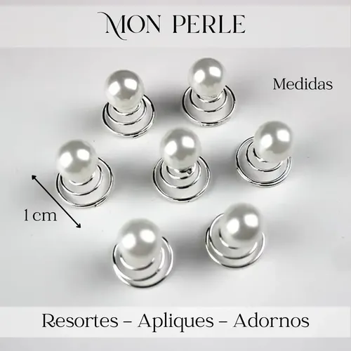 Accesorios Pelo Aplique Perlas Resortes Fiestas Comunion Blanco