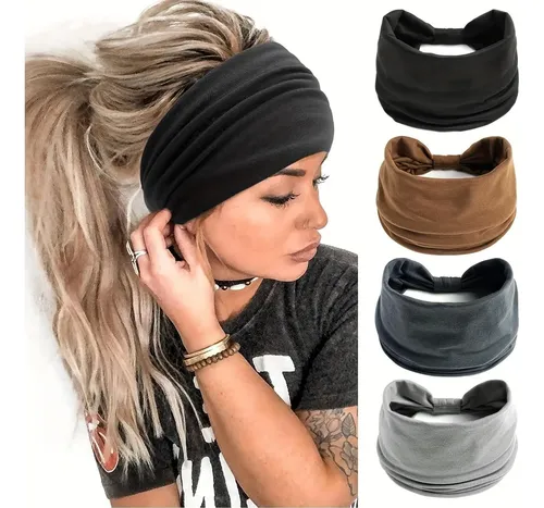 Pack X4 Vinchas Anchas Tipo Turbante Para Mujer
