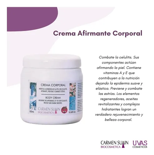 Crema Corporal Combate Celulitis Y Estrias- Carmen Suain Bio