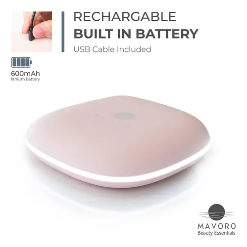 Espejo De Maquillaje De Viaje Con Luz Led Mavoro Recargable