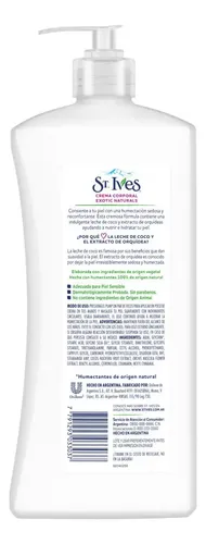 Crema para cuerpo St. Ives Exotic Naturals en dosificador 532mL