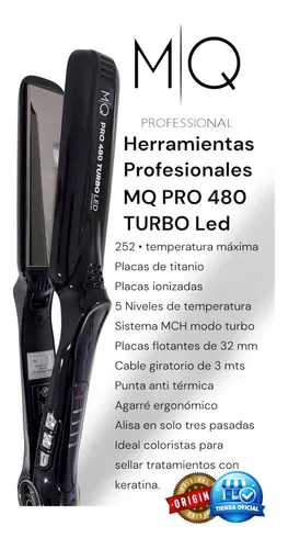 Planchita De Pelo Alisado Mq Professional Mq 480 Turbo