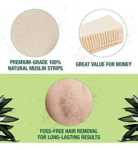 Tiras De Cera De Muselina Clean + Easy 100 Piezas Grandes
