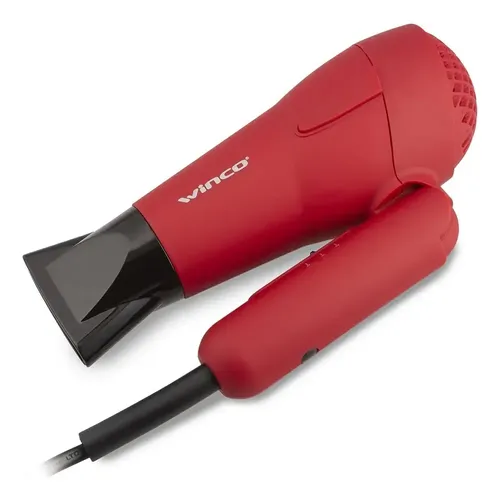Secador de Pelo Plegable Mini Viaje Con Difusor Winco W190 E Color Rojo