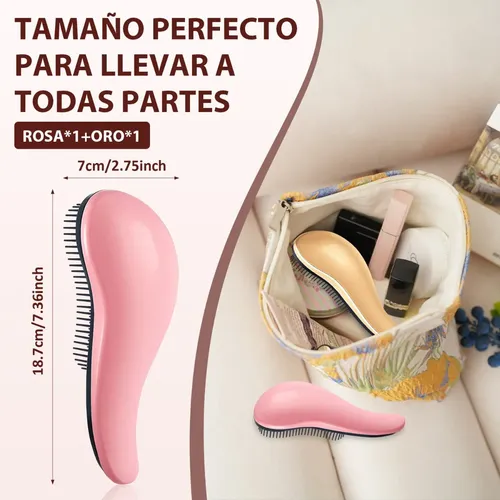 De 2 Cepillo Desenredante Pelo Rizado Peine Desenredador