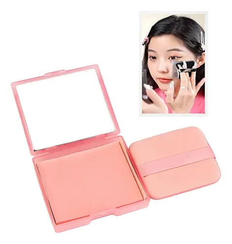 Papel Absorbente Facial con Esponja y Estuche de Karite – Rosa