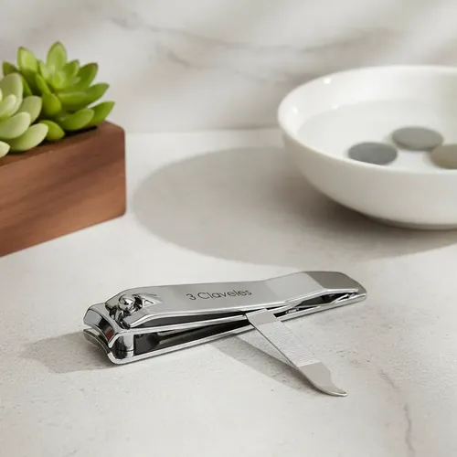 Set X 12 Cortaúñas Con Lima 8 Cm 3 Claveles Acero Inoxidable