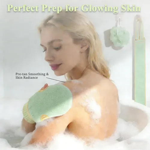 Conjunto Exfoliante 3 En 1 Rikkuse Verde (guante Exfoliante