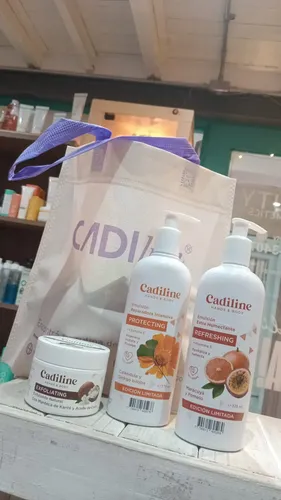 Set Regalo Cadiline Exfoliante Emulsion Manos Cuerpo Hidrata