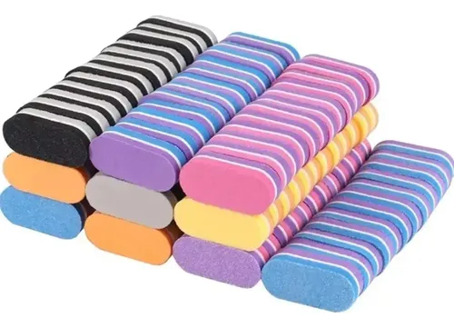 Pack X100 Mini Limas Sponge 100/180 Uñas Calidad Profesional